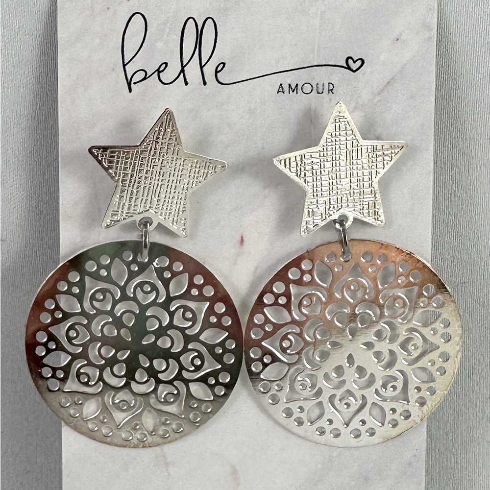 Curated Artisan Silver Charm Post Earrings
